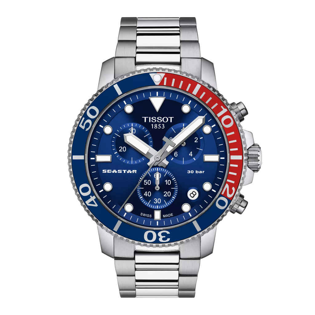 45.5mm Seastar 1000 Blue Dial Watch With A Stainless Steel Strap