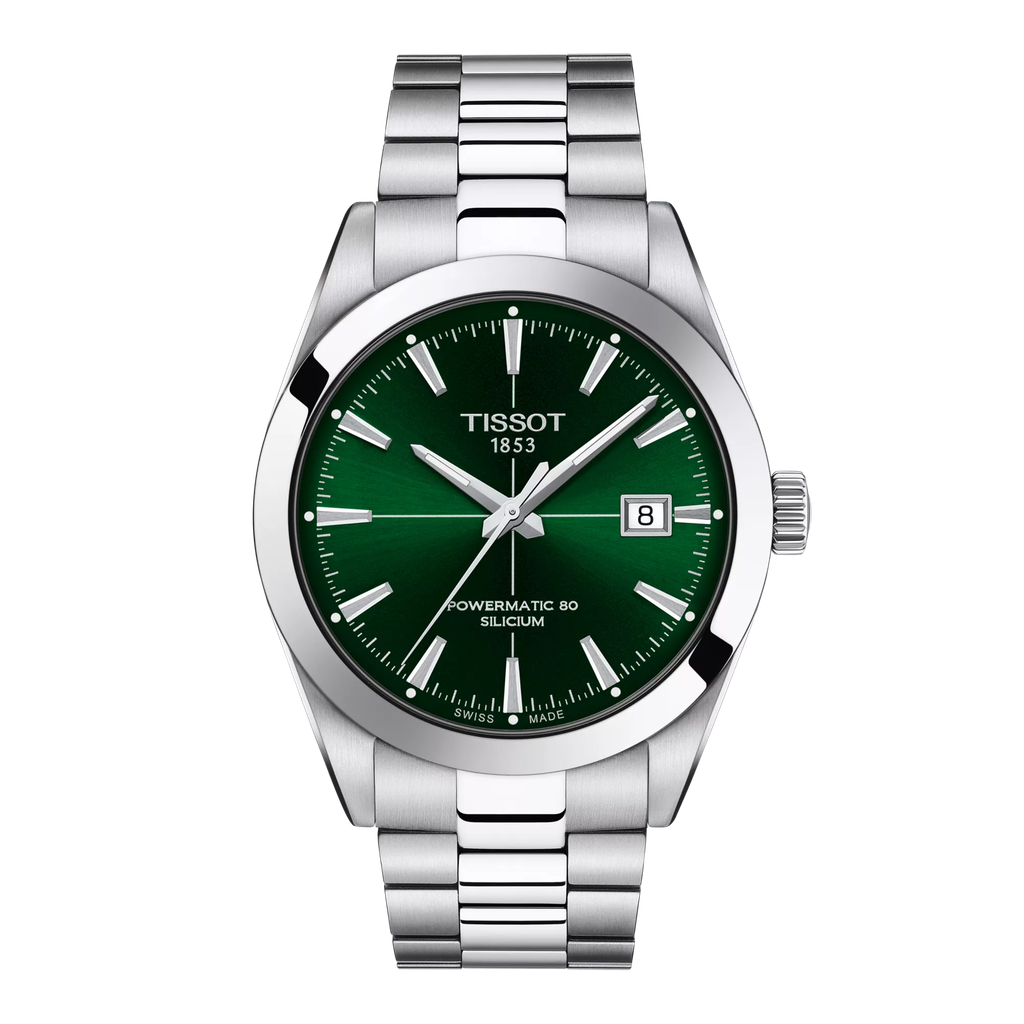 40mm Powermatic 80 Automatic Green Dial Watch With A Stainless Steel Strap