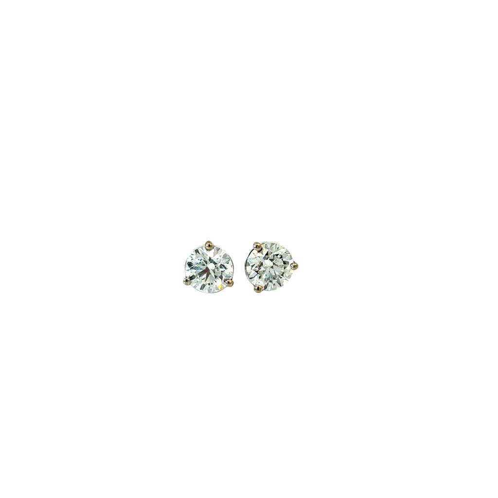 Round Brilliant Cut Diamond Studs 1.60cttw F/SI2 GIA5513158456 GIA6502632526 14Kt White Gold Martini Set Pushbacks