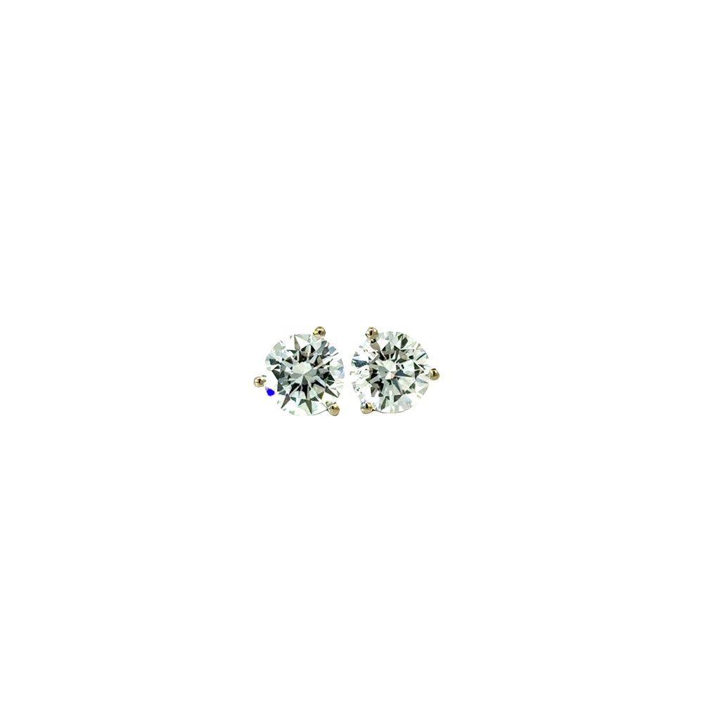 [S14991] Round Brilliant Cut Diamond Studs 3.00cttw G/SI1-2 GIA7498931518 GIA3505341509 14Kt White Gold Martini Set Pushbacks
