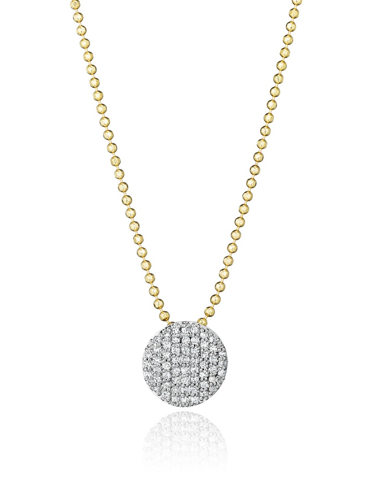 14Kt Yellow Gold Infinity Pendant Necklace With (56) Round Diamonds Weighing 0.27cttw 