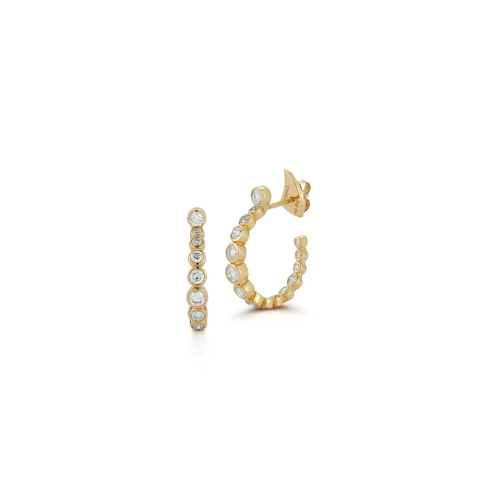 [EG8DI1058] 18Kt Yellow Gold Diamond Lucerne Hoops 1.24cttw