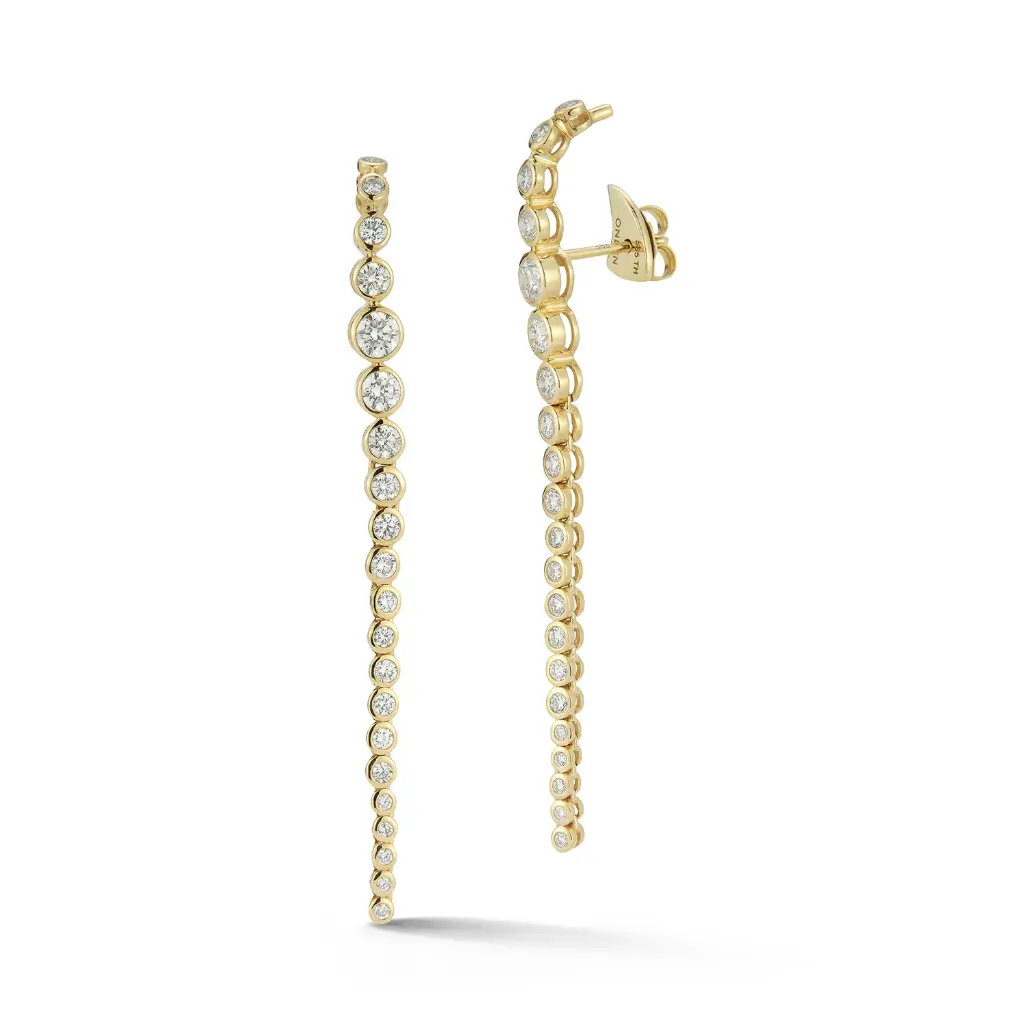 [EG8DI1039] 18Kt Yellow Gold Grand River Diamond Earrings 1.95cttw