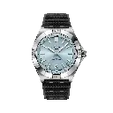 Breitling Chronomat Automatic GMT 40 Platinum Ice Blue Dial Rubber Band 