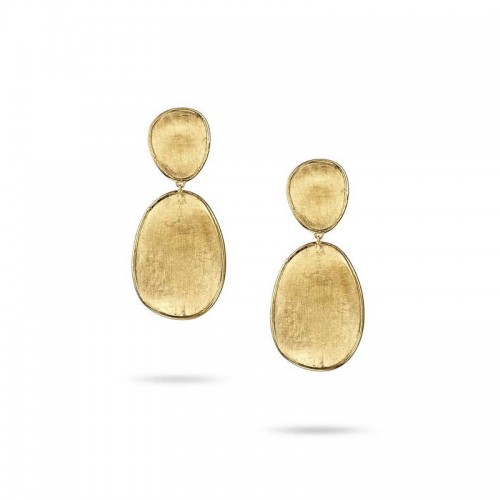 18Kt Yellow Gold Lunaria Double Drop Earrings