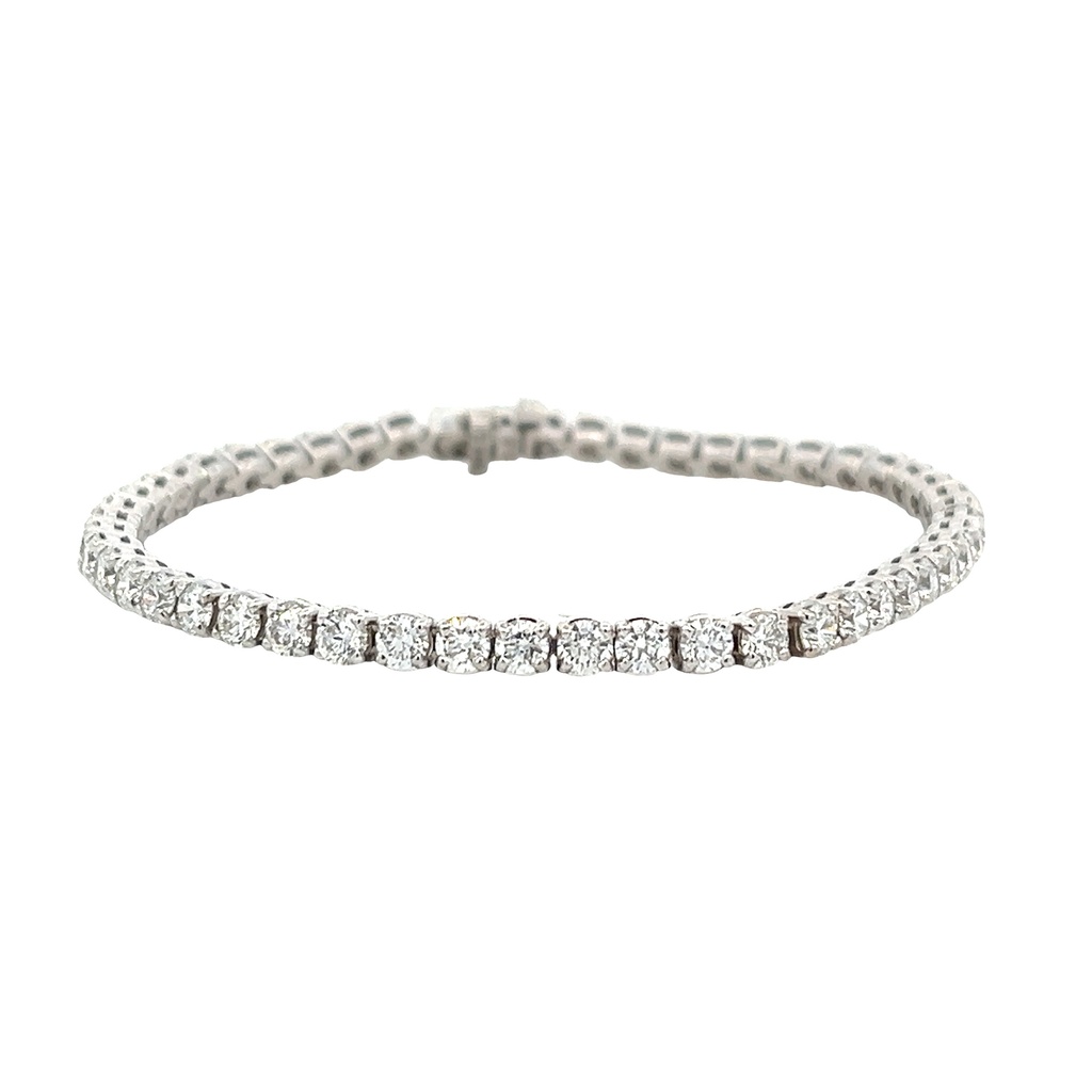 14Kt White Gold Tennis Bracelet With (53) Round Diamonds Weighing 7.02cttw