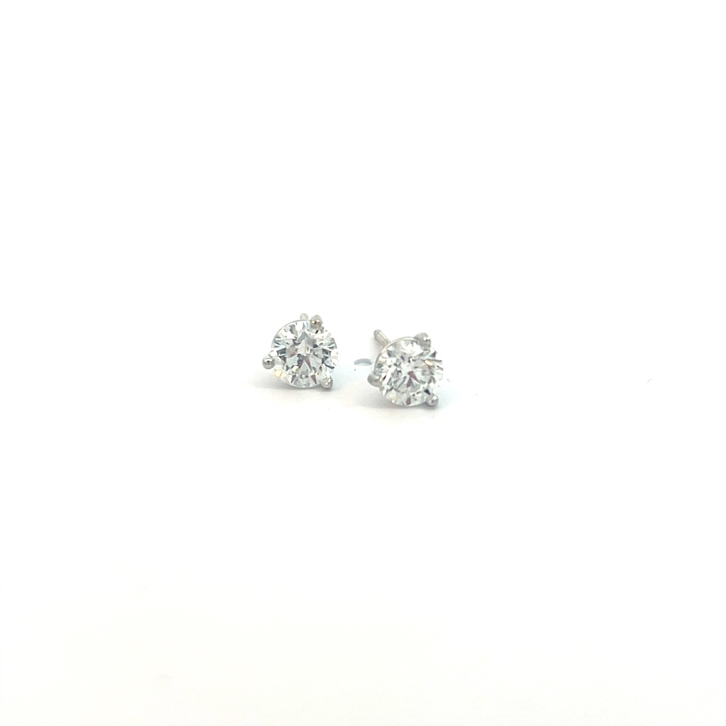 Round Brilliant Cut Diamond Studs 1.28cttw H/VS2 GIA2527017047 GIA2516439046 14Kt White Gold Martini Pushbacks