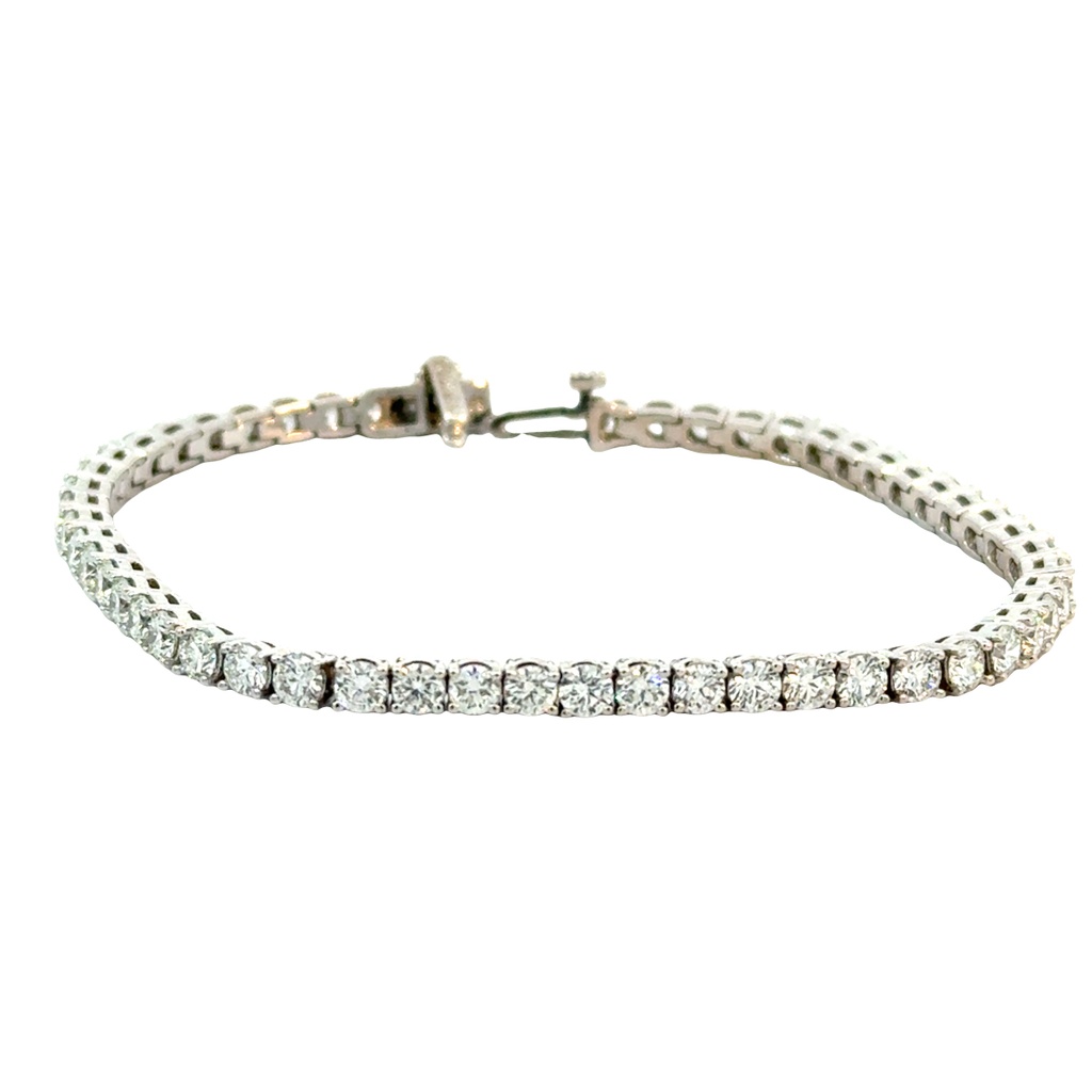 14Kt White Gold Tennis Bracelet With (59) Round Diamonds Weighing 5.13cttw