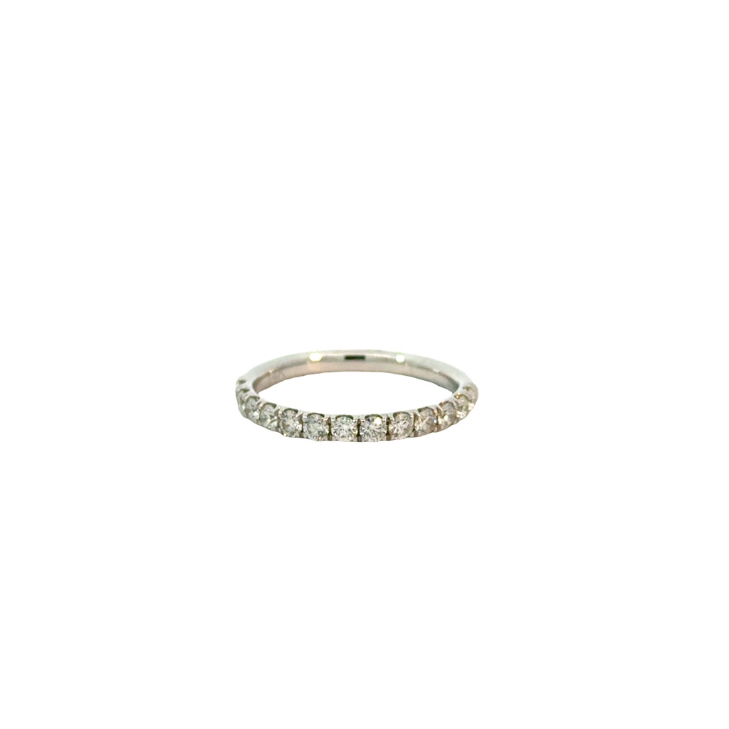 14Kt White Gold 1/2 Eternity Band With Round Diamonds Weighing 0.52cttw