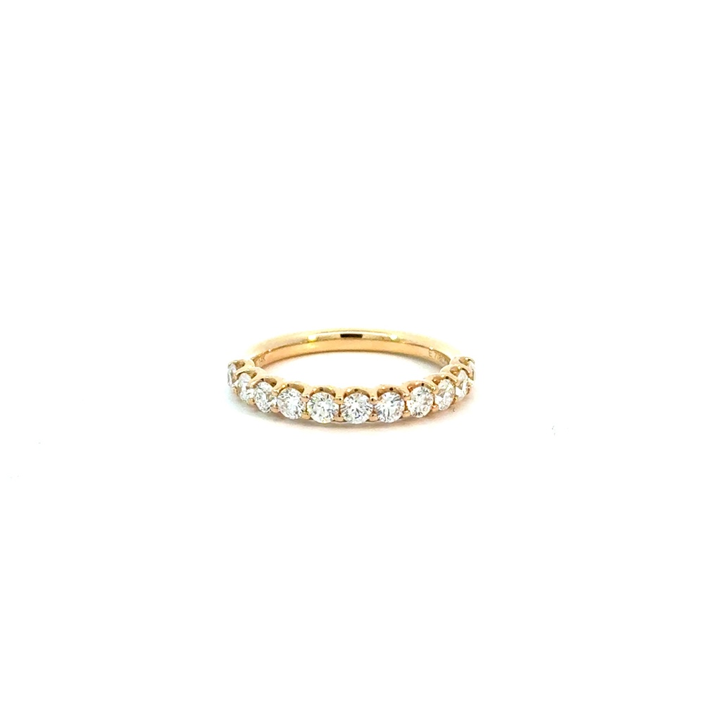 14Kt Yellow Gold 1/2 Eternity Band With Round Diamonds Weighing 0.82cttw