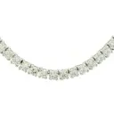 Tennis Necklace With (119) Round Diamonds Weighing 14.99cttw In 14Kt White Gold 