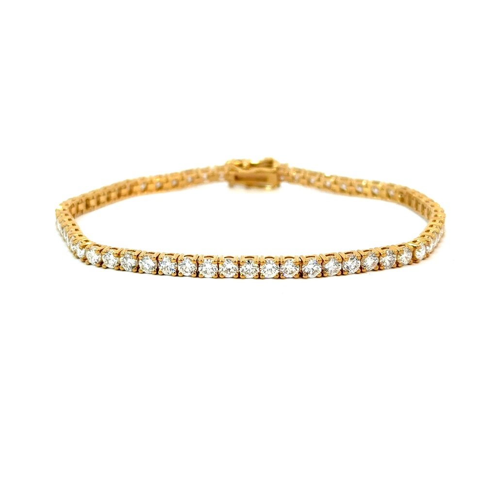 14Kt Yellow Gold Tennis Bracelet With (59) Round Diamonds Weighing 5.00cttw