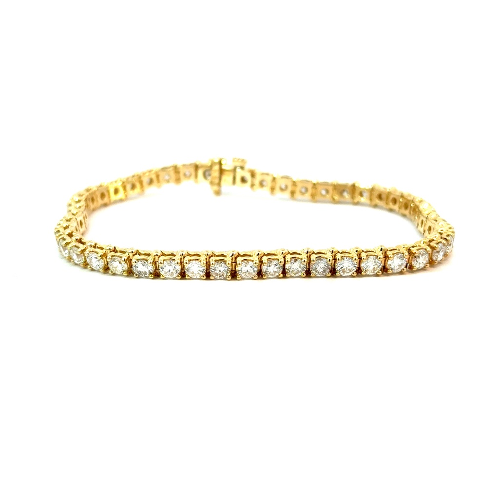 14Kt Yellow Gold Tennis Bracelet With (48) Round Diamonds Weighing 5.92cttw