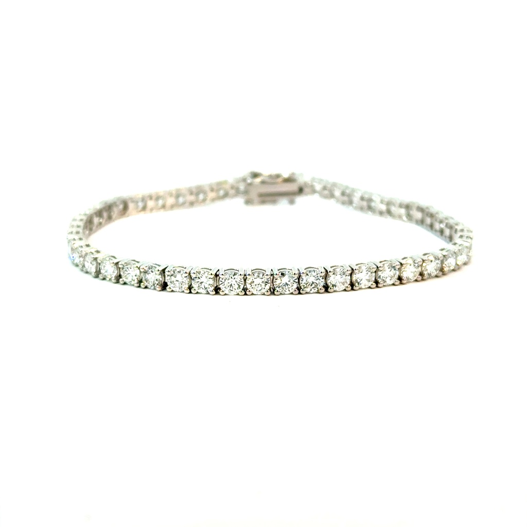 [B106-700-W BR102S] 14Kt White Gold Tennis Bracelet With (46) Round Diamonds Weighing 7.00cttw