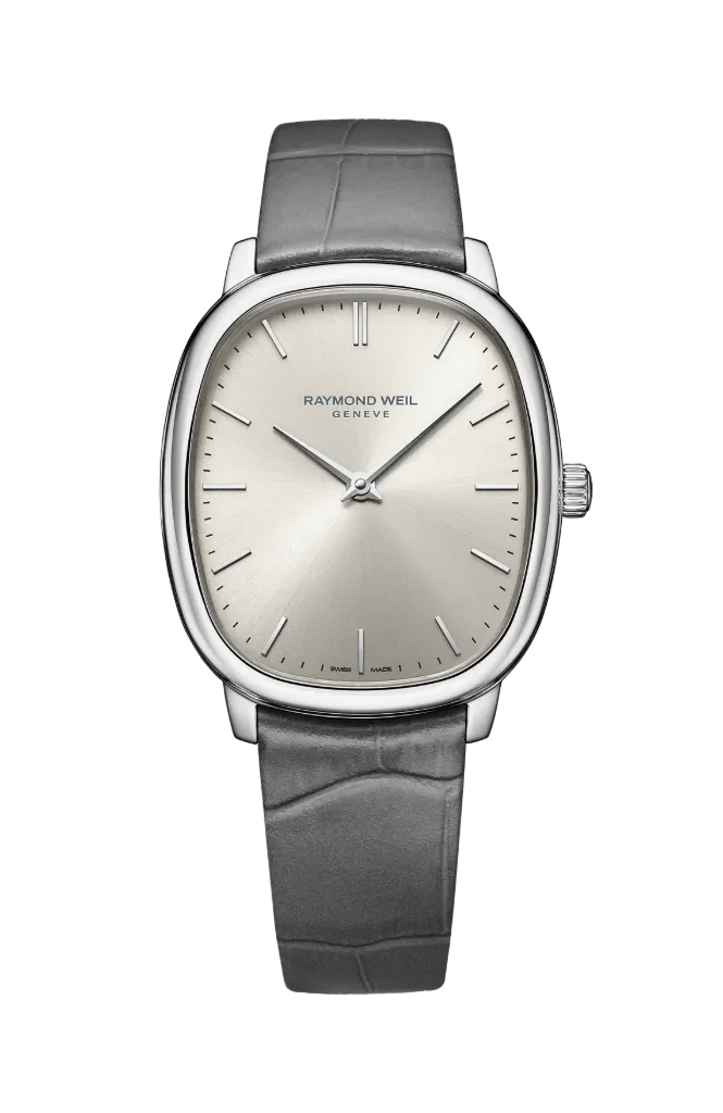 Raymond Weil 33x38 mm Toccata Heritage Silver Dial Watch With A Leather Strap