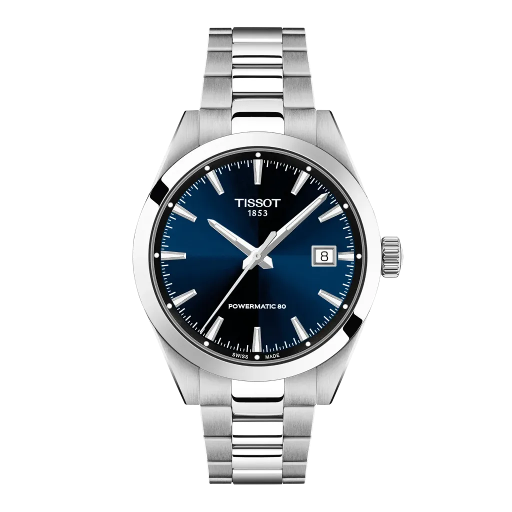 [T165.807.11.041.00] 38mm Gentleman Blue Dial Automatic Watch With A Stainless Steel Band