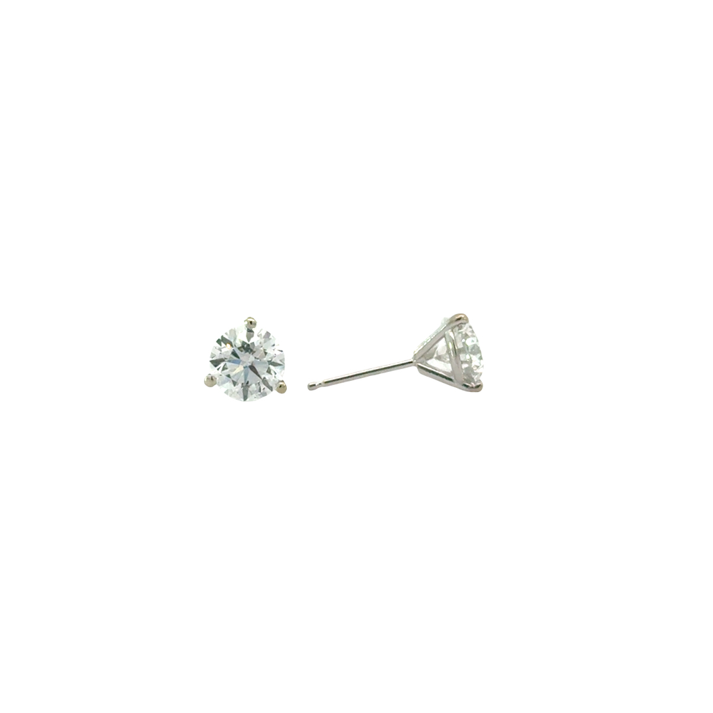 Round Brilliant Cut Diamond Studs 2.00cttw K/VVS1-VS2 GIA3525723657 GIA6502825360 14Kt White Gold Martini Pushbacks