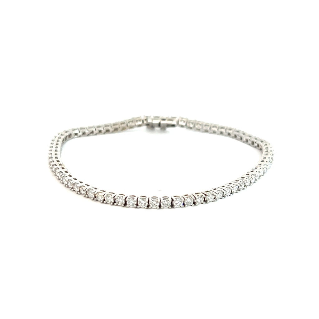 14Kt White Gold Tennis Bracelet With (69) Round Diamonds Weighing 3.07cttw