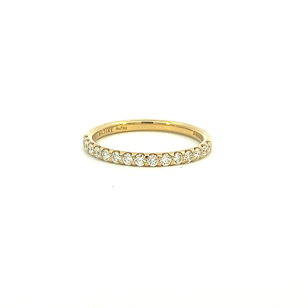 18Kt Yellow Gold Odessa Half Eternity Band With (15) Round Diamonds Weighing 0.36cttw