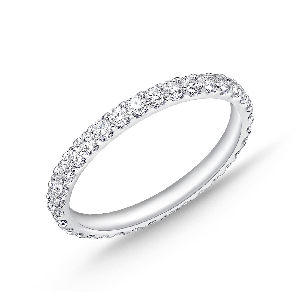 18Kt White Gold Odessa Eternity Band With (34) Round Diamonds Weighing 0.76cttw Sz6.5