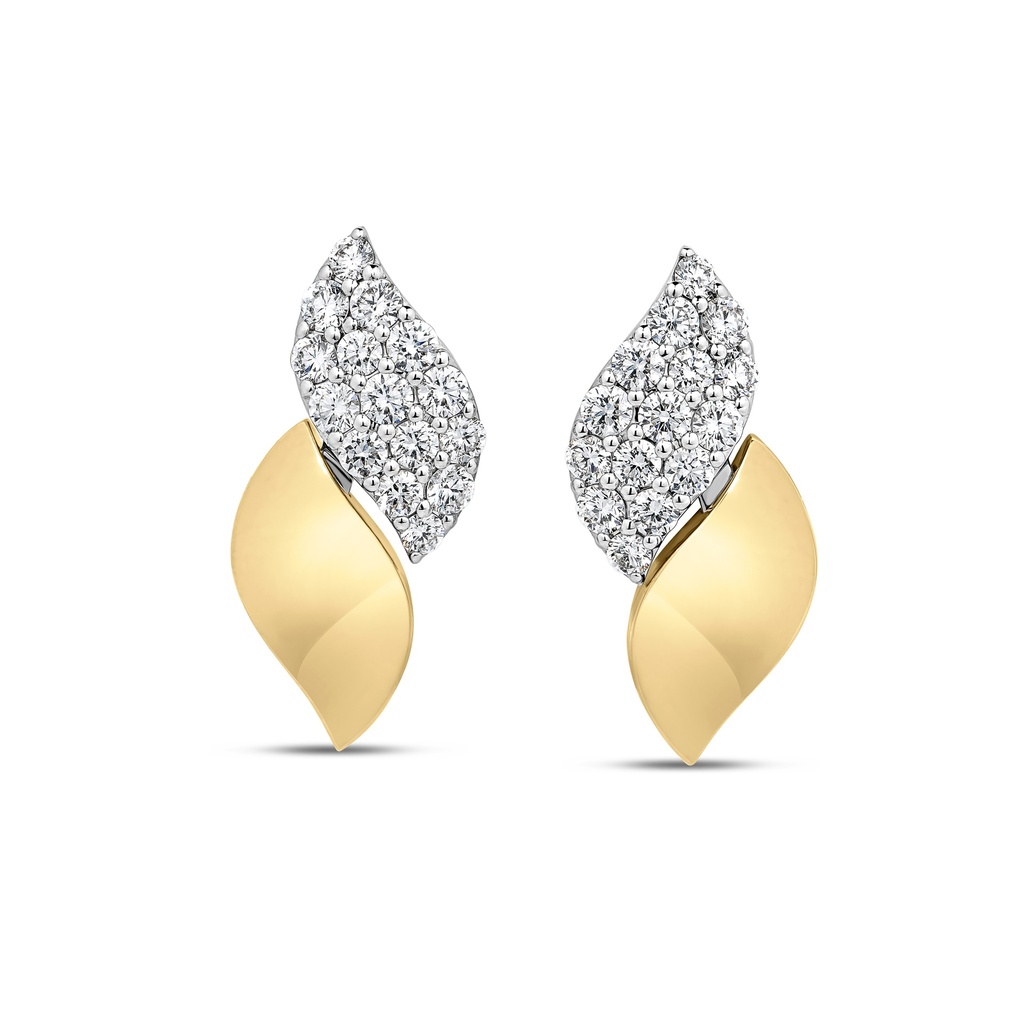 18Kt Two Toned San Marco Diamond Earrings 0.50cttw