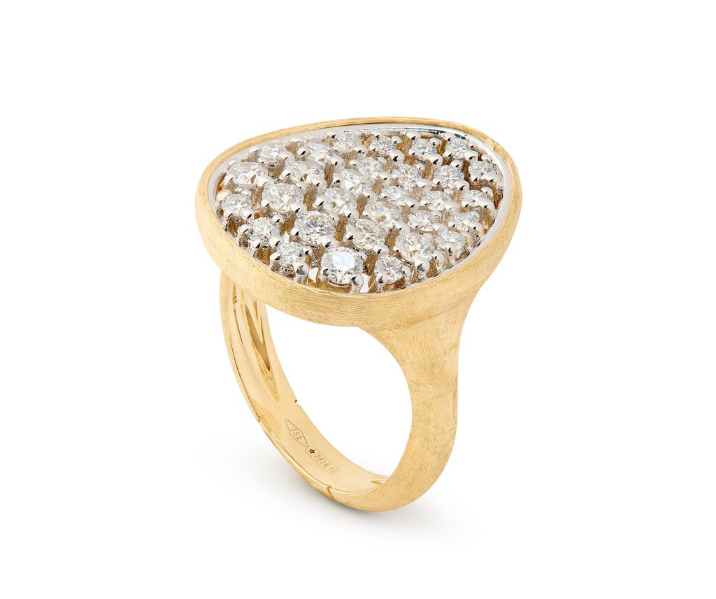18Kt Two Toned Lunaria Diamond Ring 1.00cttw