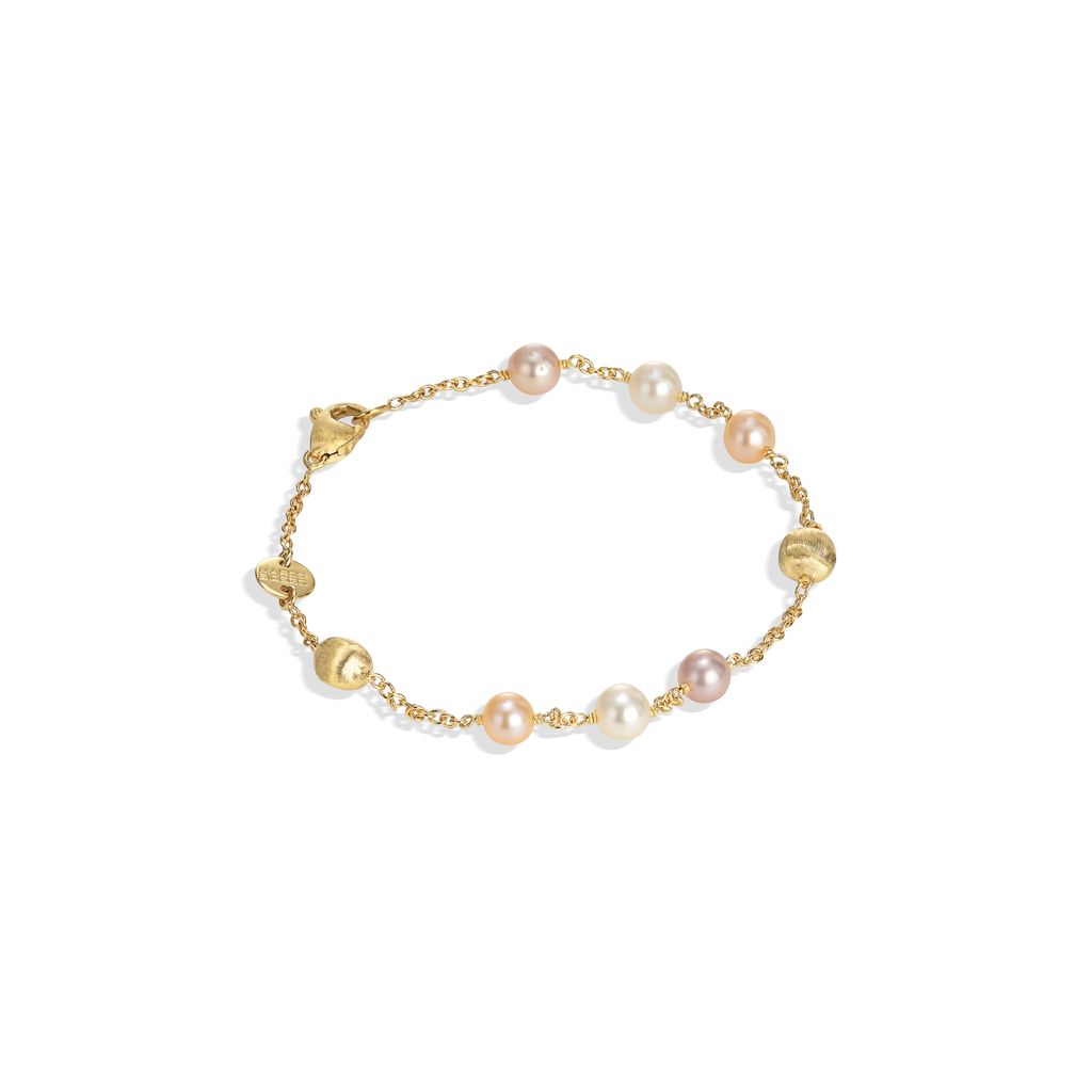 18Kt Yellow Gold Africa Pearl Bracelet 7.25"