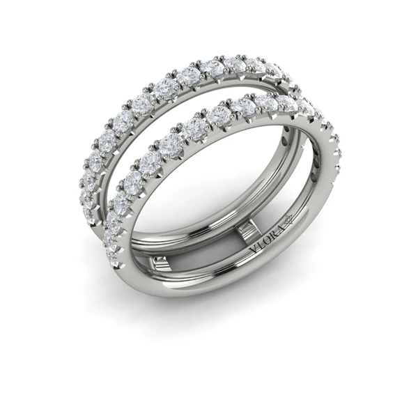 Platinum Ring Enhancer With (36) Round Diamonds Weighing 0.89cttw
