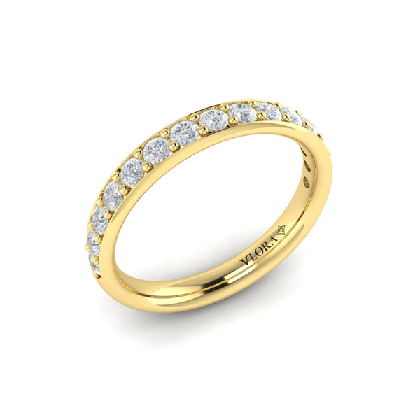 14Kt Yellow Gold Band With (15) Round Diamonds Weighing 0.57cttw