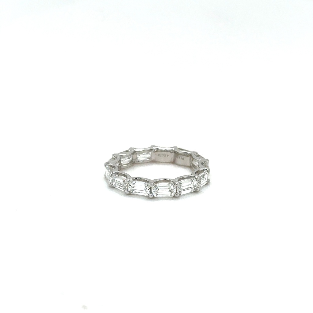 [B0.30ECETEW-PT-1] Platinum Eternity Band With (13) Emerald Cut Diamonds Weighing 4.15cttw