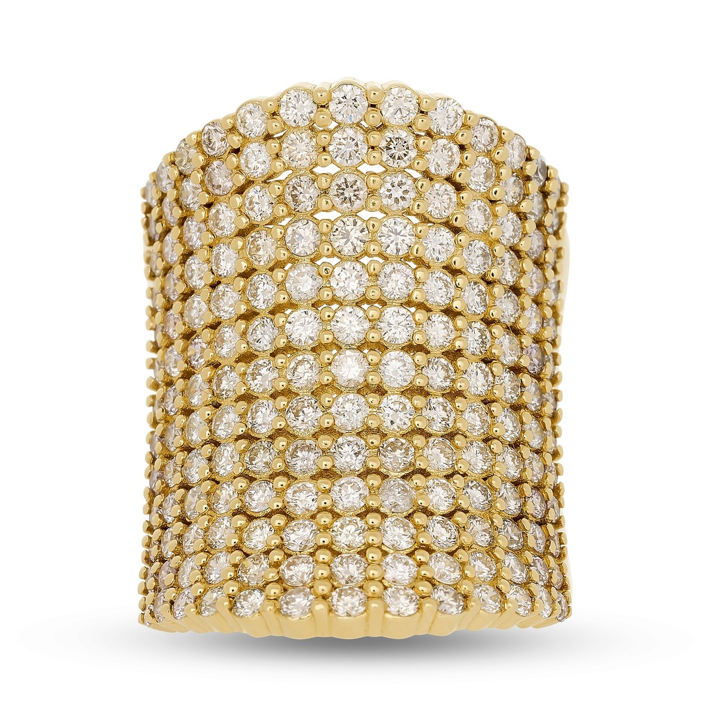 [R84017] 14Kt Yellow Gold Wide Band With (169) Round Diamonds Weighing 3.00ct