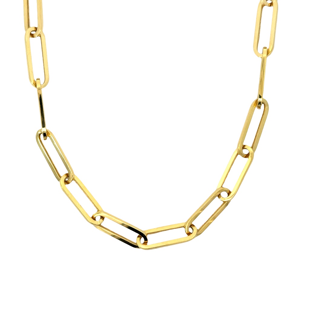 14Kt Yellow Gold Paperclip Chain Necklace 18"