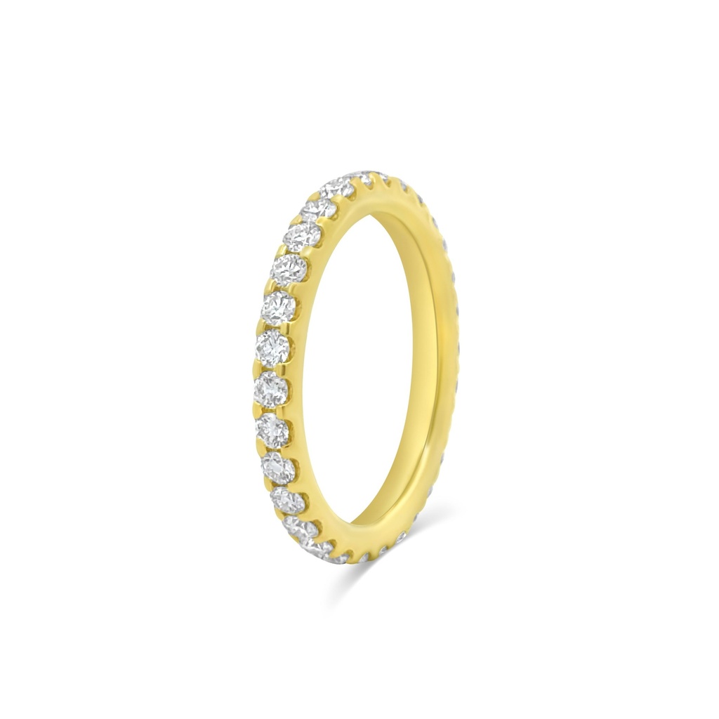 18Kt Yellow Gold Eternity Band With (30) Round Diamond Weighing 1.00cttw