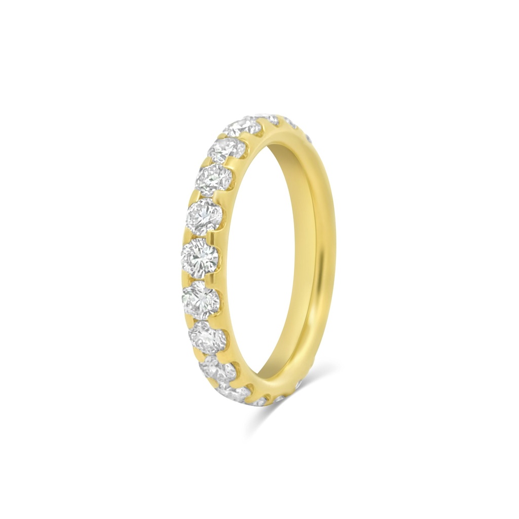 18Kt Yellow Gold Encore Eternity Band With (20) Round Diamonds Weighing 1.89cttw