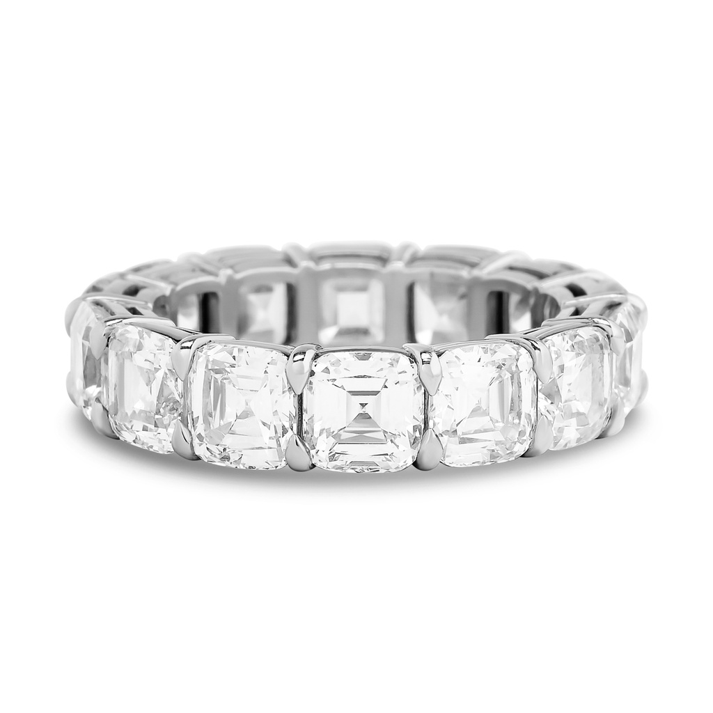 Platinum Diamond Eternity Band With (14) Cushion Cut Diamonds Weighing 8.23cttw