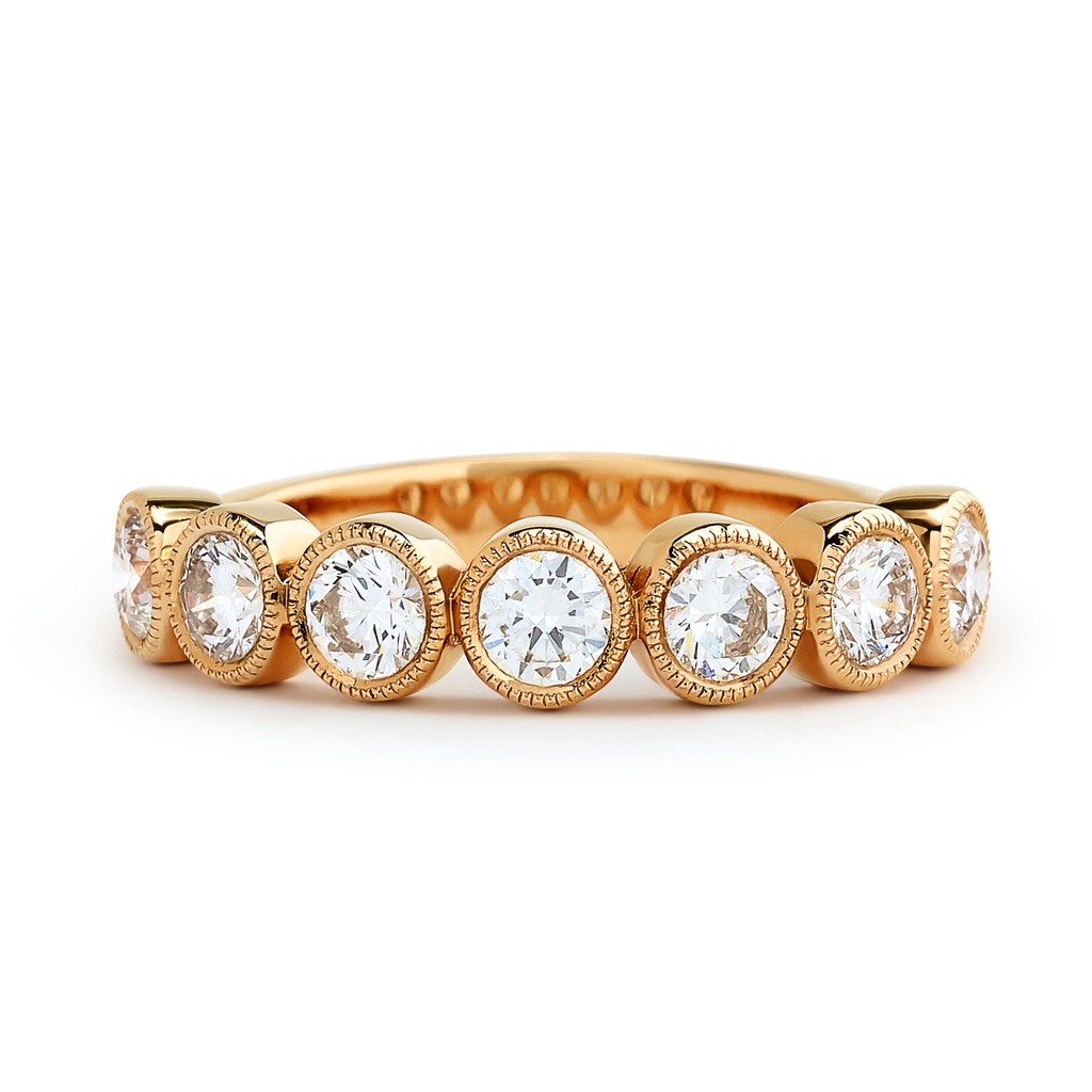 18Kt Rose Gold Diamond Bezel Ring 1.04cttw