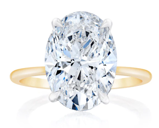 Platinum And 14Kt Yellow Gold Ring With An Oval Diamond Weighing 2.51ct