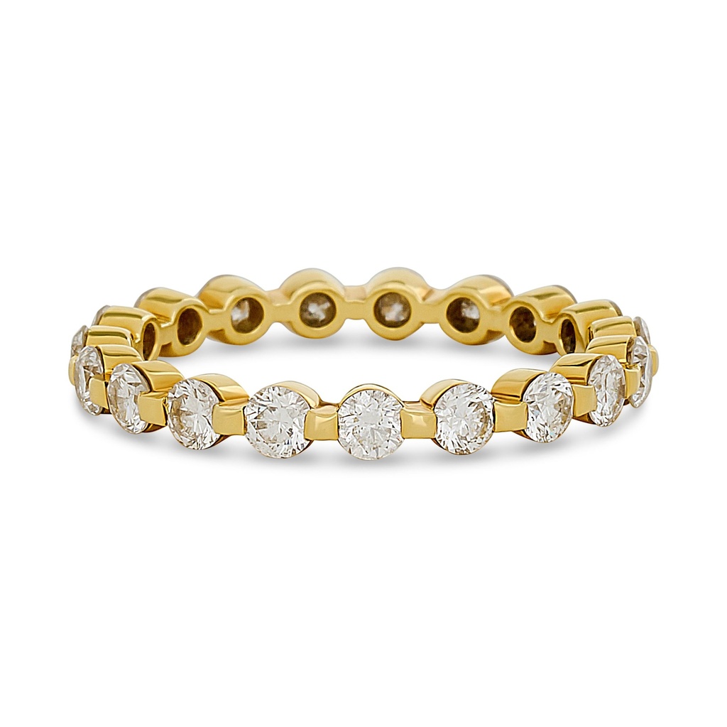 18Kt Yellow Gold Eternity Band With (19) Round Diamonds Weighing 1.14cttw