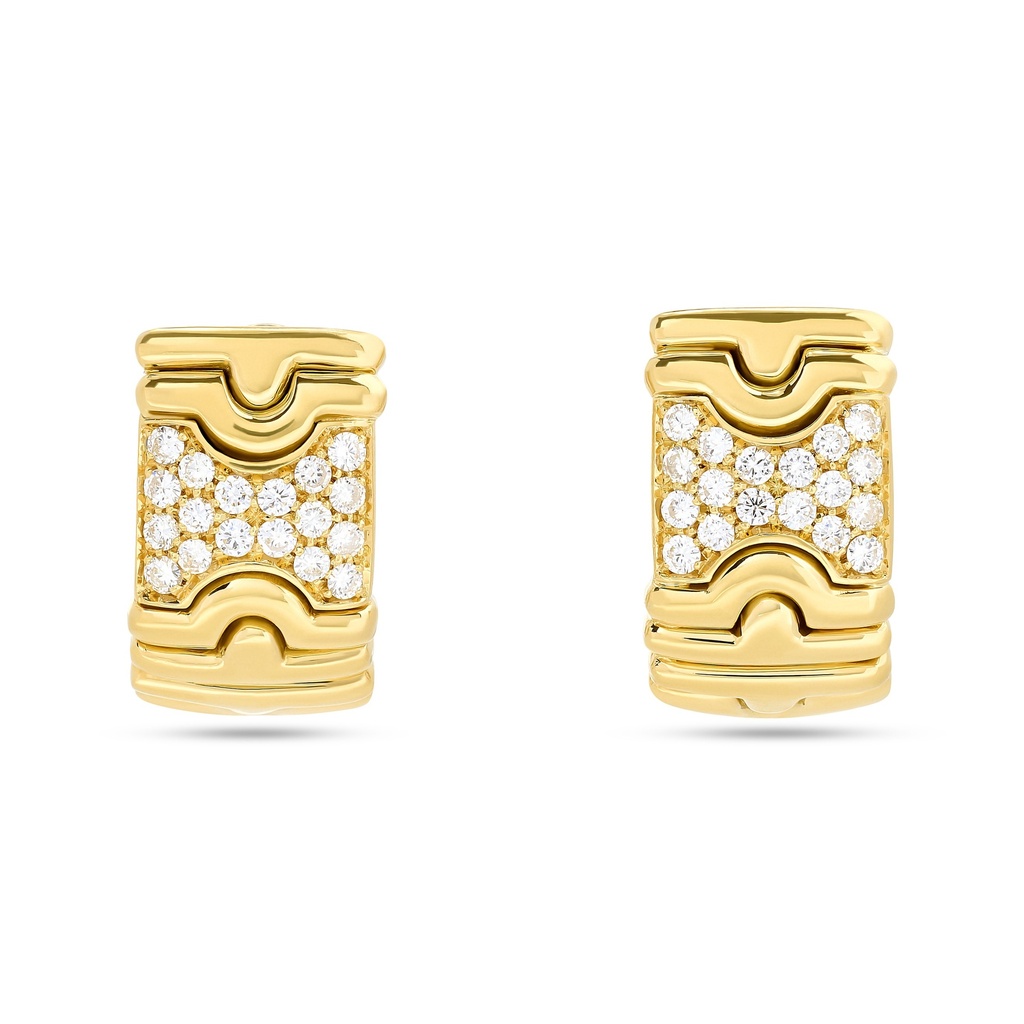 [E63931.1] 18Kt Yellow Gold Diamond Earring Clips 1.80cttw