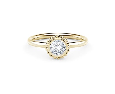 De Beers Forevermark Diamond Bezel Beaded Stackable Ring 0.31cttw FM9633750
