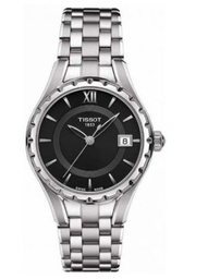 [T0720101105800] 28mm Black Dial Watch with a Stainless Steel Strap