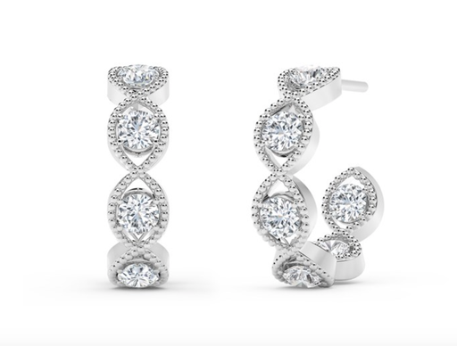 [NKFMT4040.95-WG] De Beers Forevermark Inside Outside Small Braided Diamond Hoops 0.98cttw