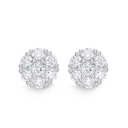 [FECU15900008W72000] Diamond Floral Stud Earrings 1.00cttw