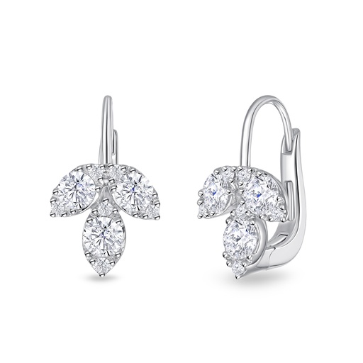 [FEBF10100008W72000] 18Kt White Gold Diamond Petal Earrings 1.24cttw