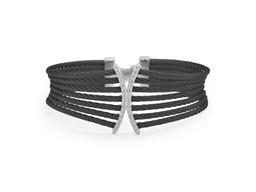 [04-52-1926-11] Diamond Black Nautical Cable Bracelet 0.25cttw