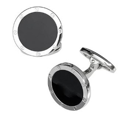 [A1507CLB] Round Black Onyx Cufflinks