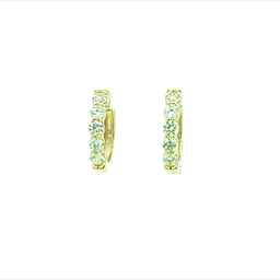 [EDD6559_2.00-350] 14Kt Yellow Gold Hoops With 10 Round Diamonds Weighing 1.97cttw