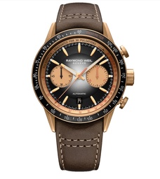 [7780-B1-20422] 43.5mm Freelancer Black Dial Watch With A Brown Leather Strap