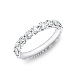 [ERPT1216500PT72000] Platinum Petite Prong Band With Round Diamonds Weighing 0.99cttw