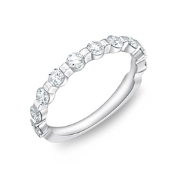 [ERPP1326500PT72000] Platinum Precious Prong Half Eternity Band With Round Diamonds Weighing 0.81cttw